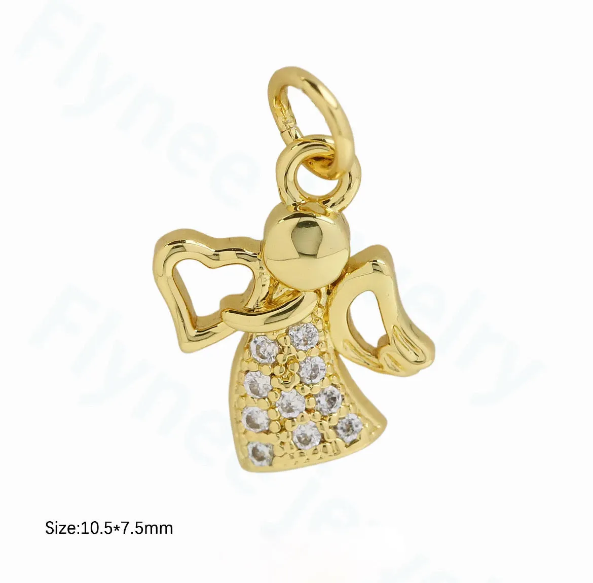 4 CM Plain Pin With CZ Charms - Gold