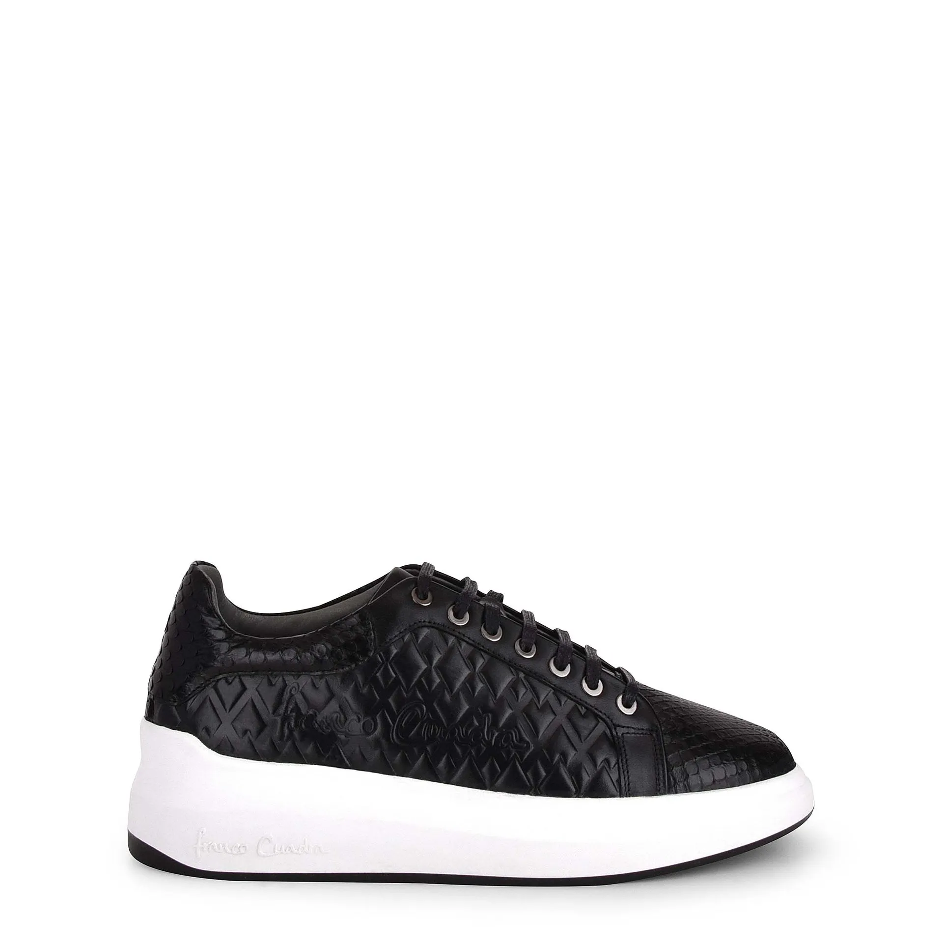 4P3PMTS - Cuadra black casual fashion python leather sneakers for women