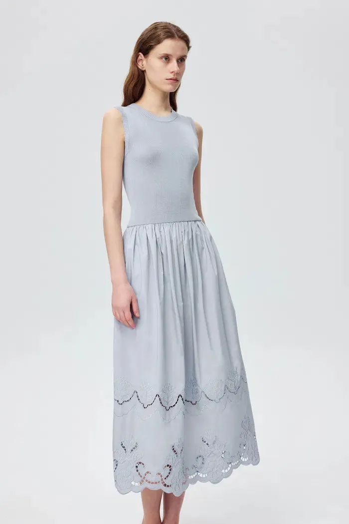 Amy Lace-Trimmed Dress in Mulberry Silk Blend