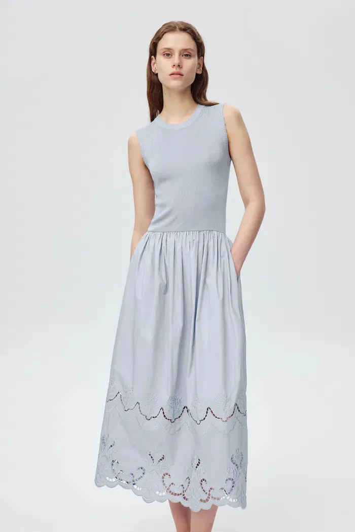 Amy Lace-Trimmed Dress in Mulberry Silk Blend