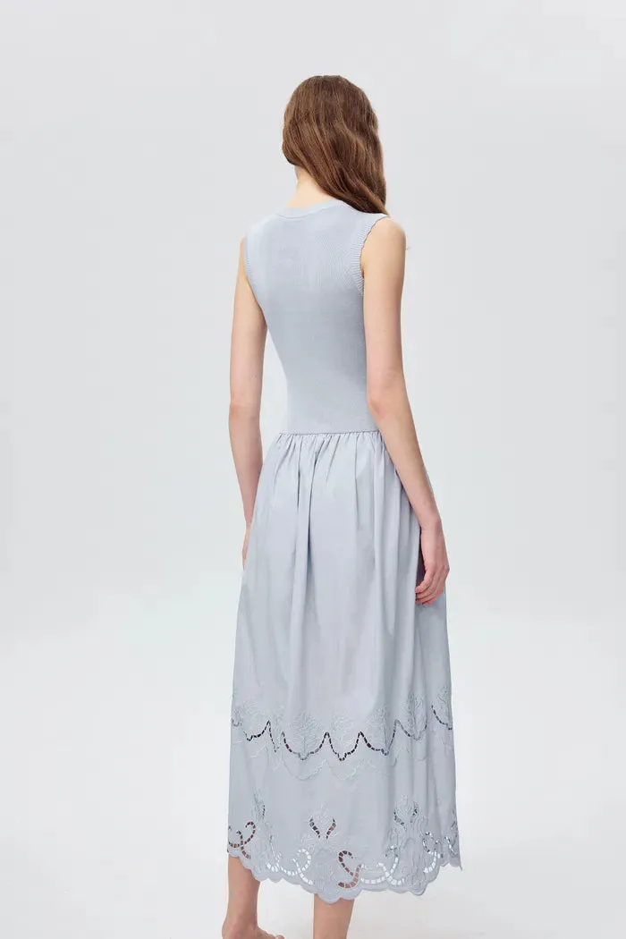 Amy Lace-Trimmed Dress in Mulberry Silk Blend