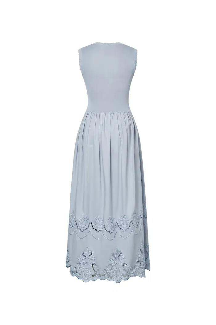 Amy Lace-Trimmed Dress in Mulberry Silk Blend