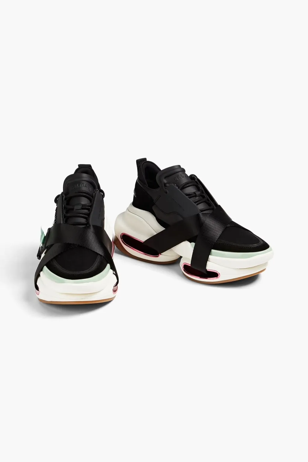 BALMAIN B-BOLD NEOPRENE LOW-TOP SNEAKERS