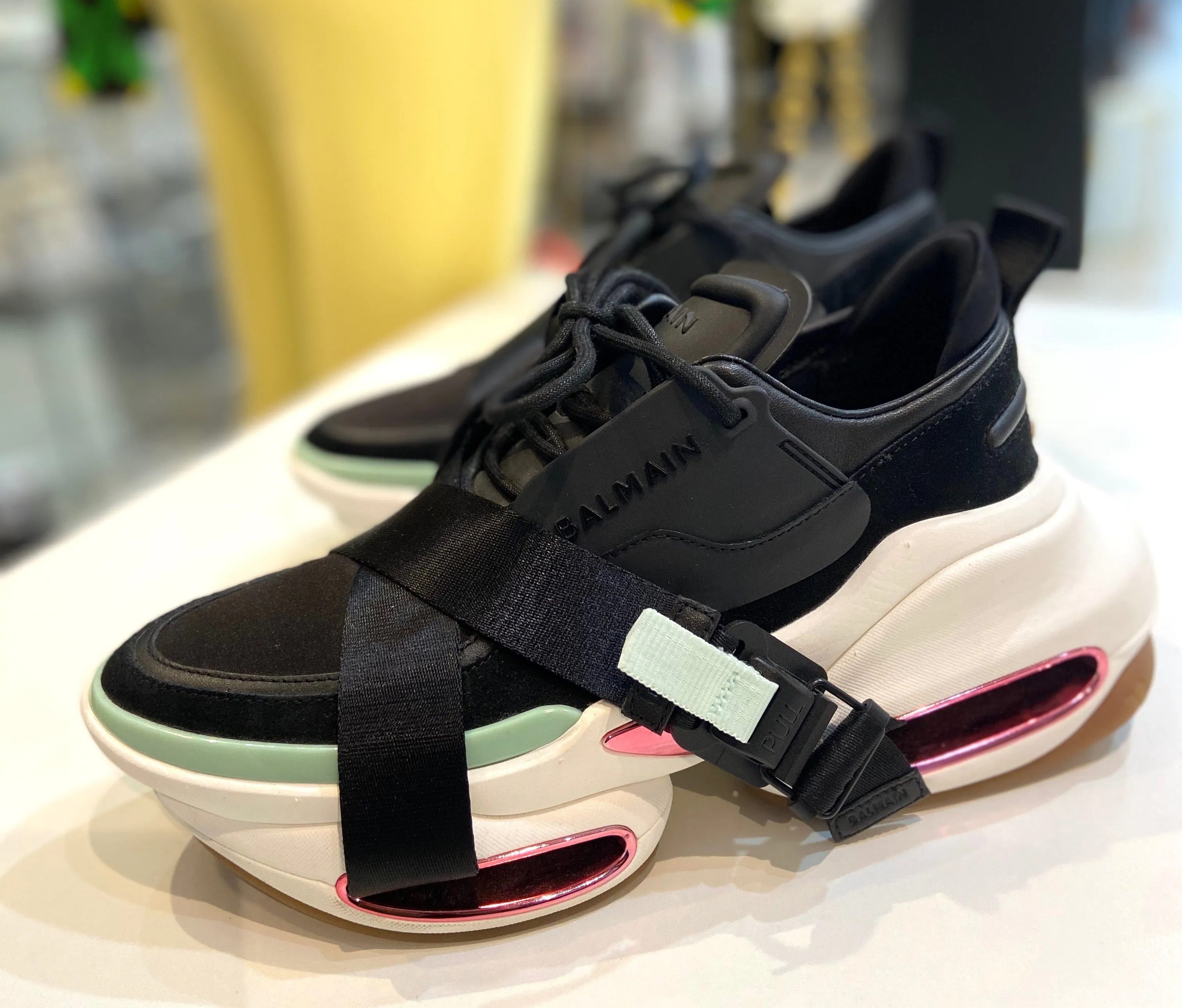 BALMAIN B-BOLD NEOPRENE LOW-TOP SNEAKERS