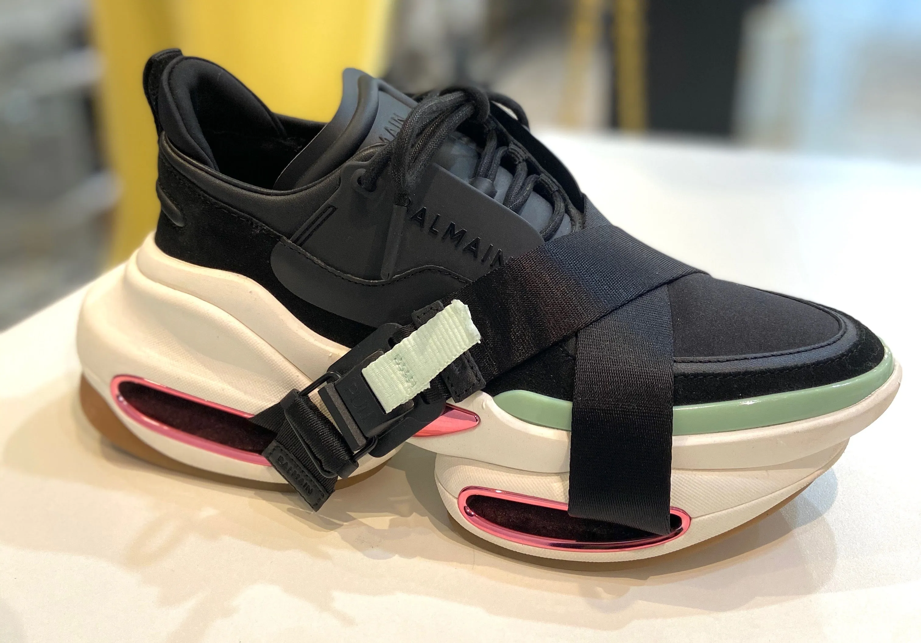 BALMAIN B-BOLD NEOPRENE LOW-TOP SNEAKERS