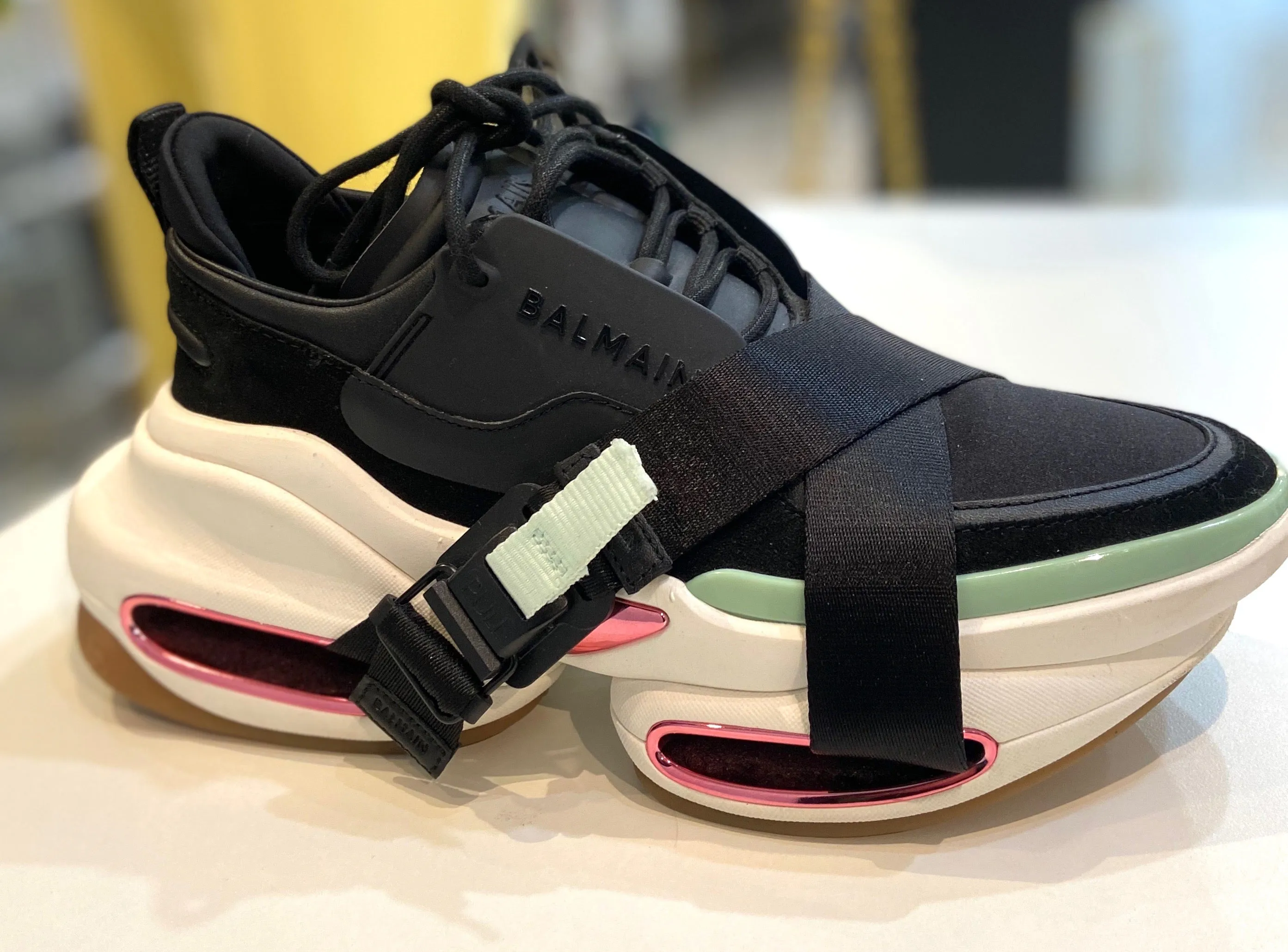 BALMAIN B-BOLD NEOPRENE LOW-TOP SNEAKERS