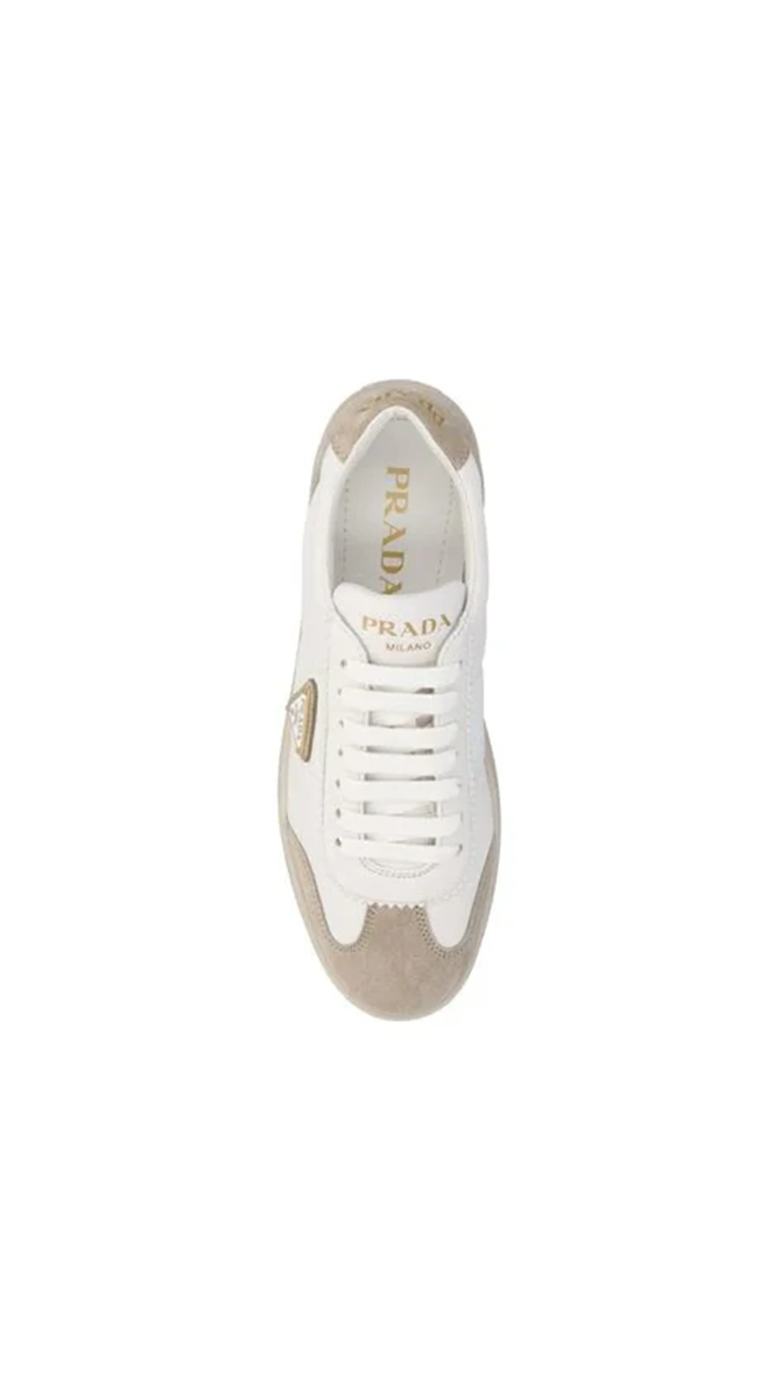 Bold Flatform Sneakers - White/Desert Beige