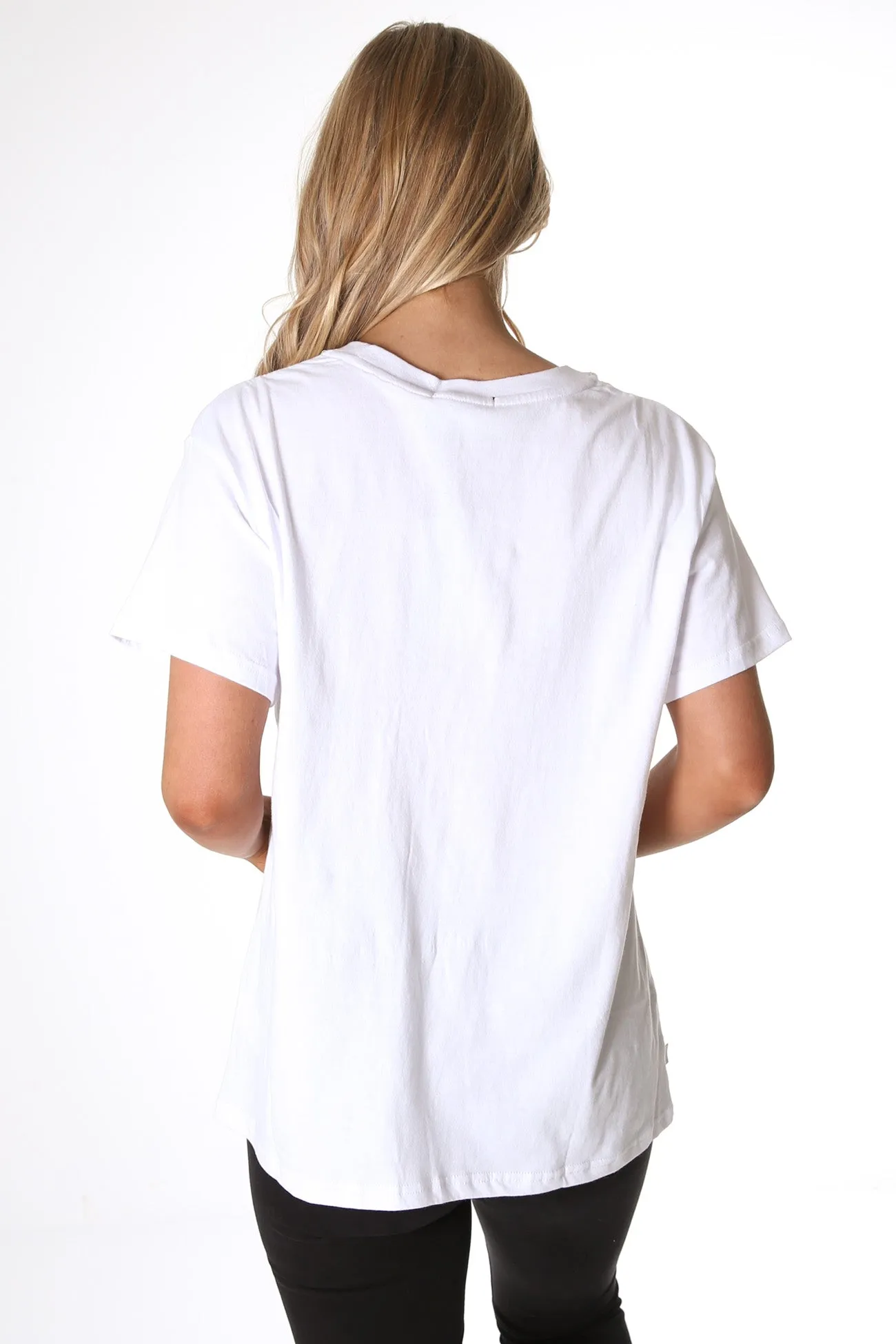 Bold Leopard Panelled Tee White