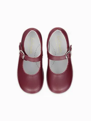 Burgundy Leather Toddler Mary Jane Shoes