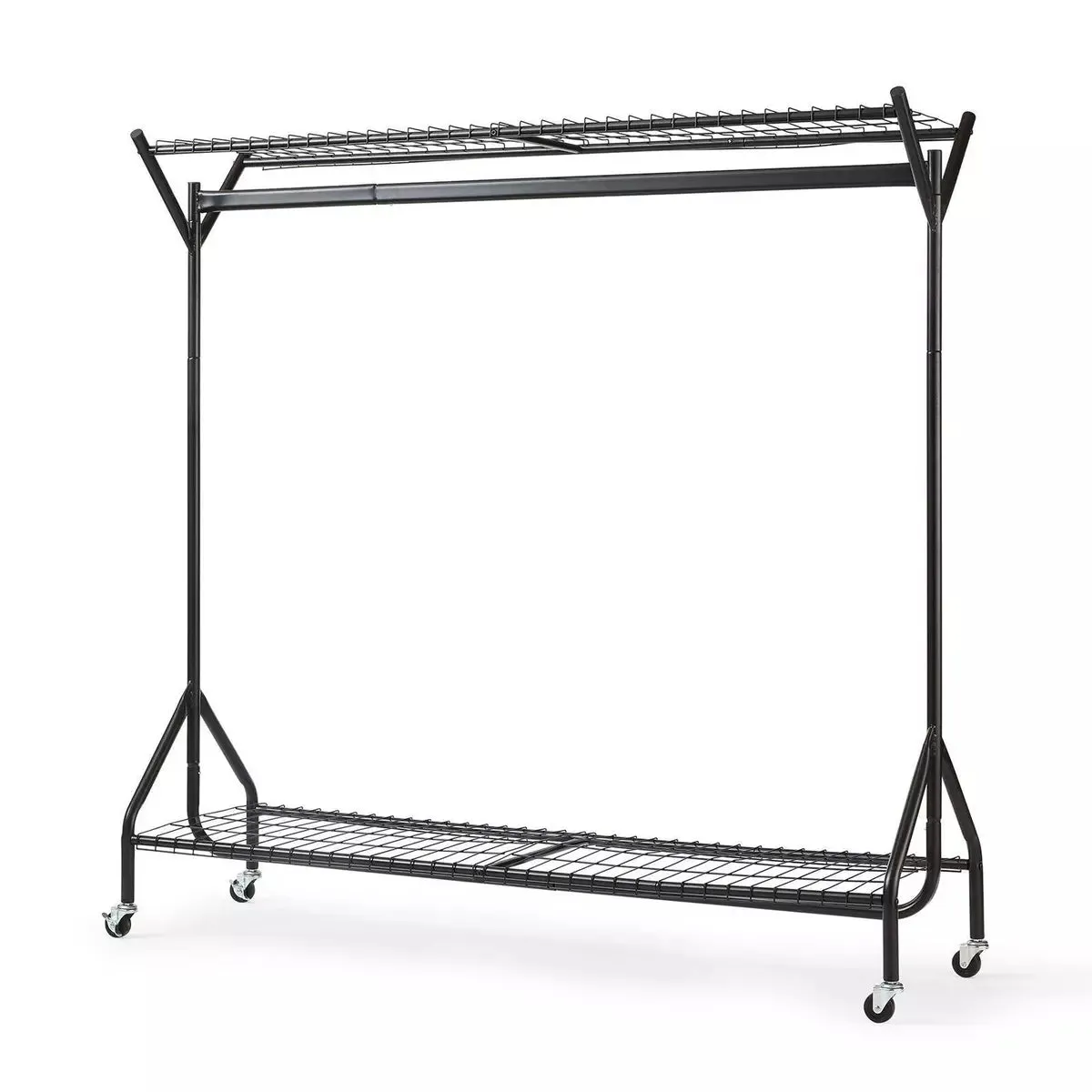 Clothing Rail Heavy Duty 6ft 5ft 4ft Hanging Clothes Shoe Hat Rack Shelf Wheels