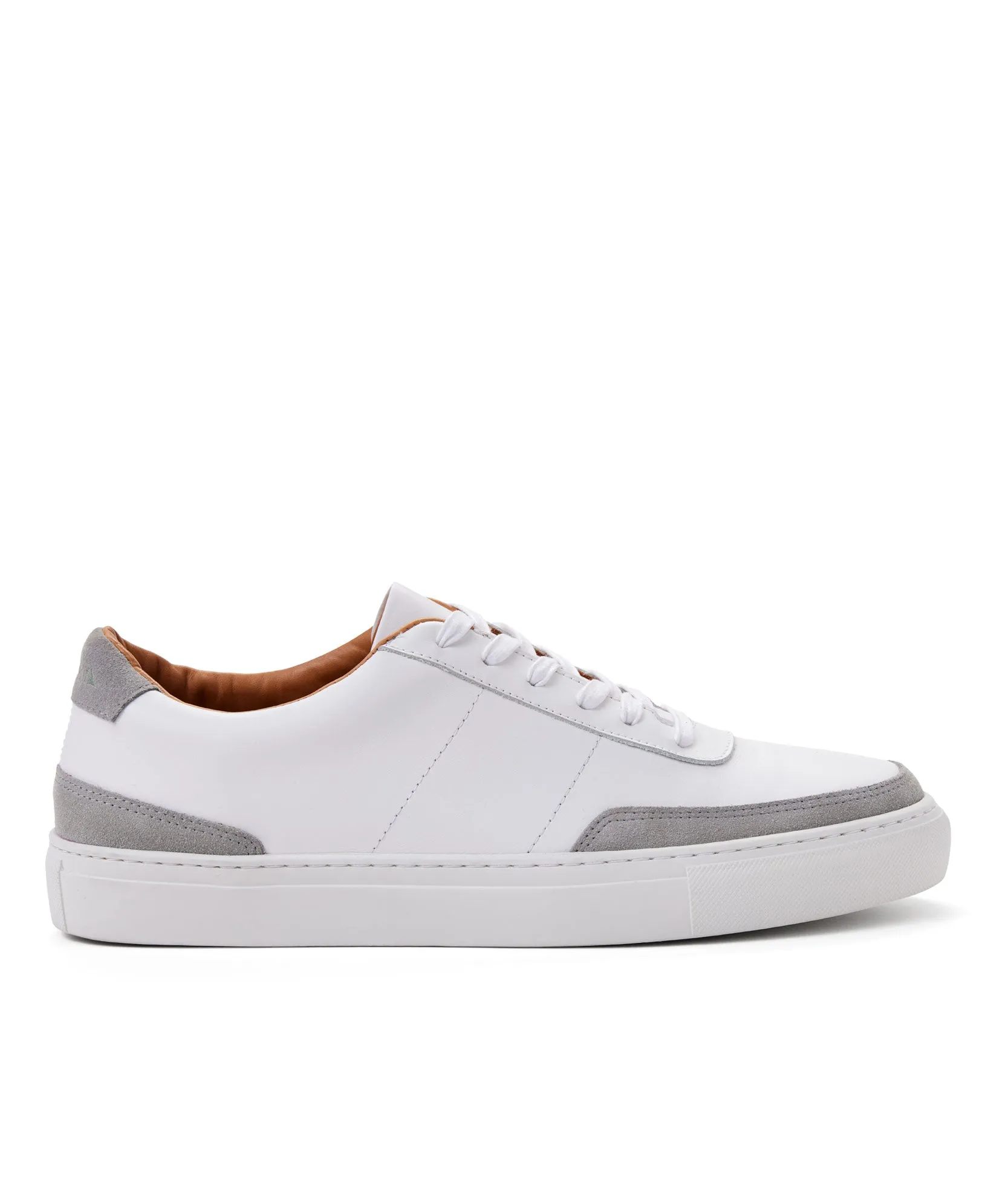 Contrast Leather Lace-Up Sneakers