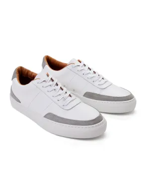 Contrast Leather Lace-Up Sneakers