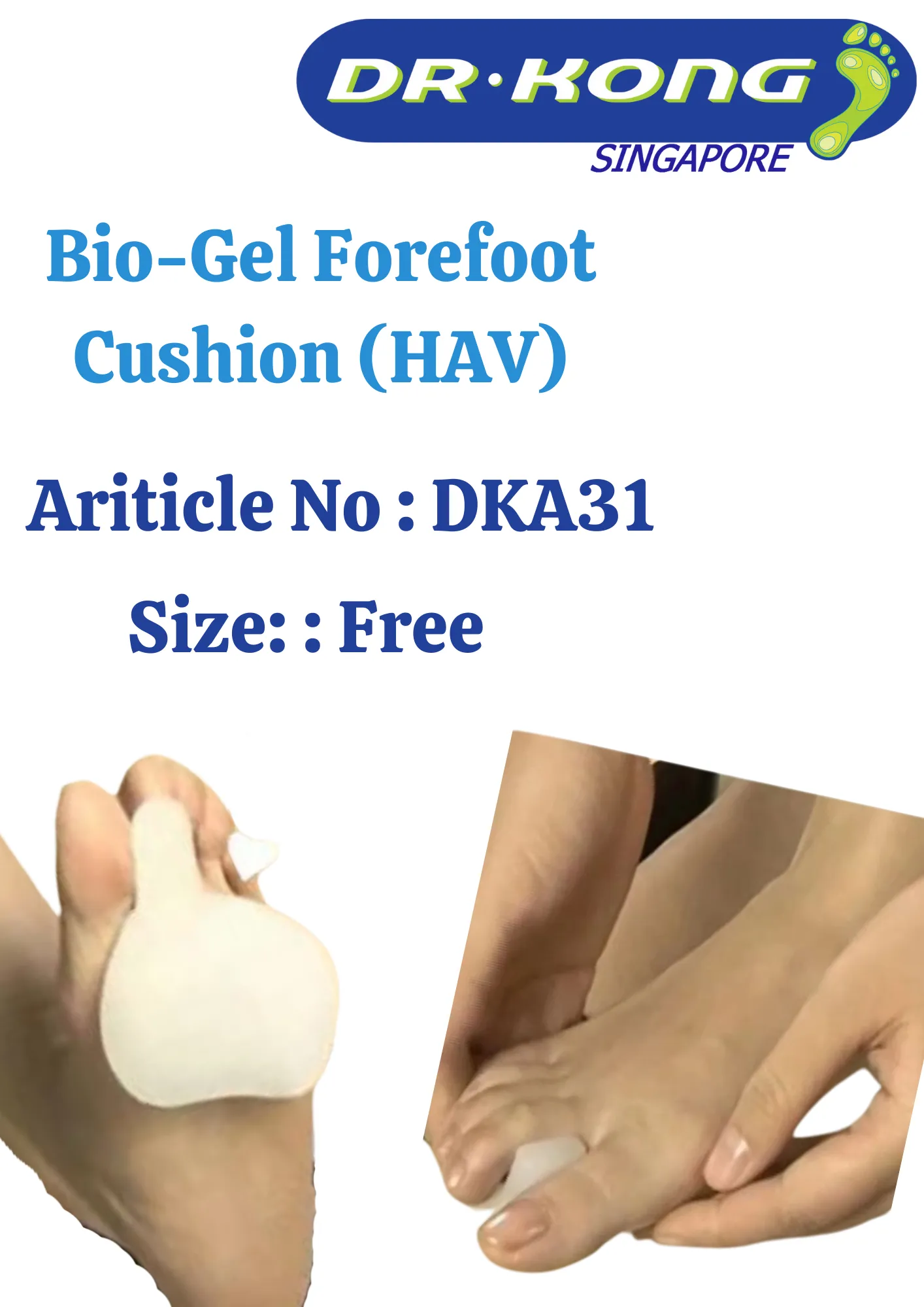 DR.KONG BIO-GEL FOREFOOT CUSHION (HAV) ACCESSORIES DK-DKA31-F(RP : $16.90)