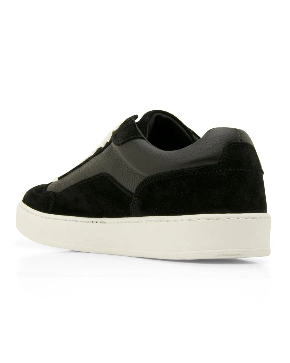 Finch Suede and Milled Calf Sneaker in Black