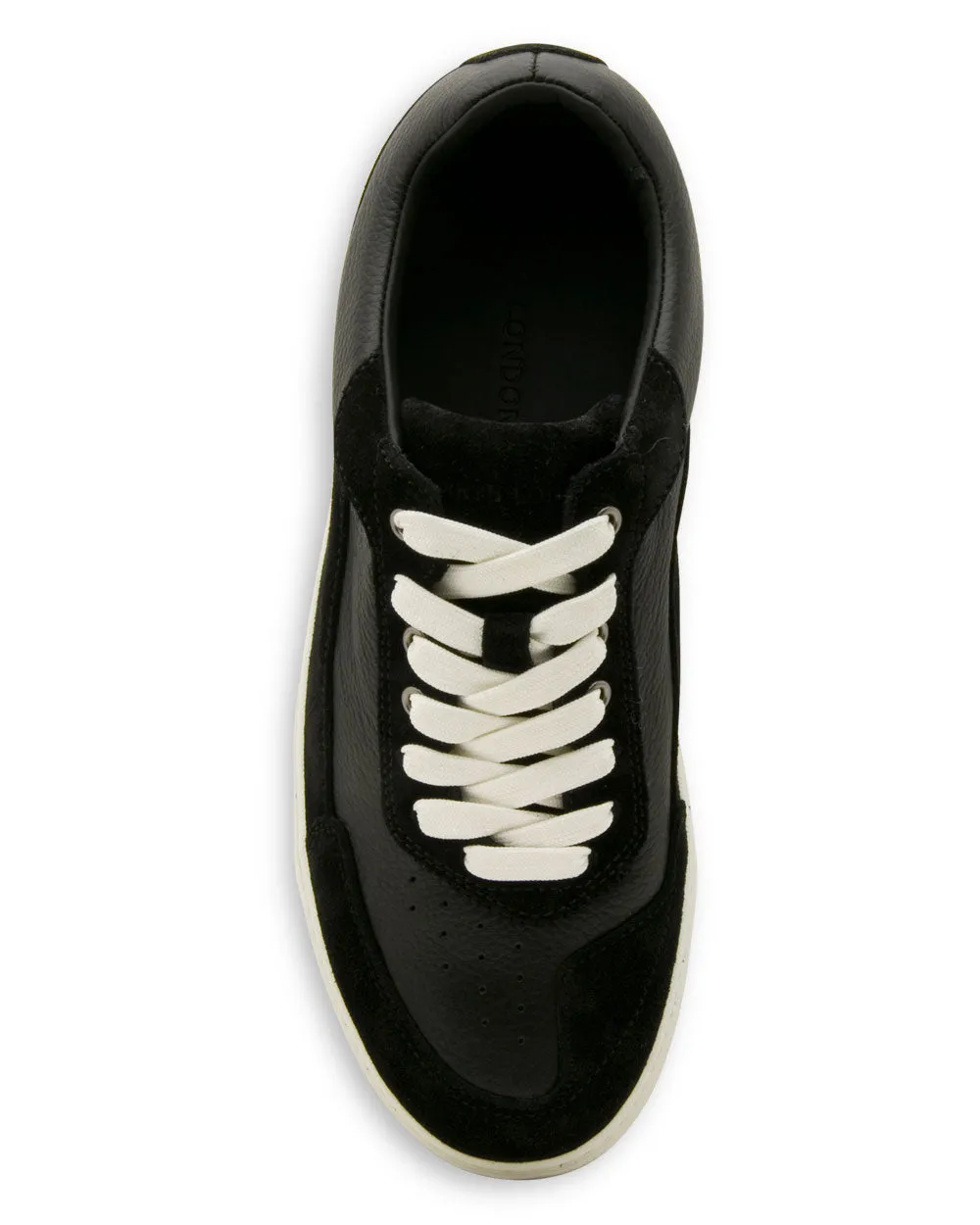 Finch Suede and Milled Calf Sneaker in Black