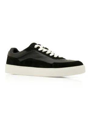 Finch Suede and Milled Calf Sneaker in Black