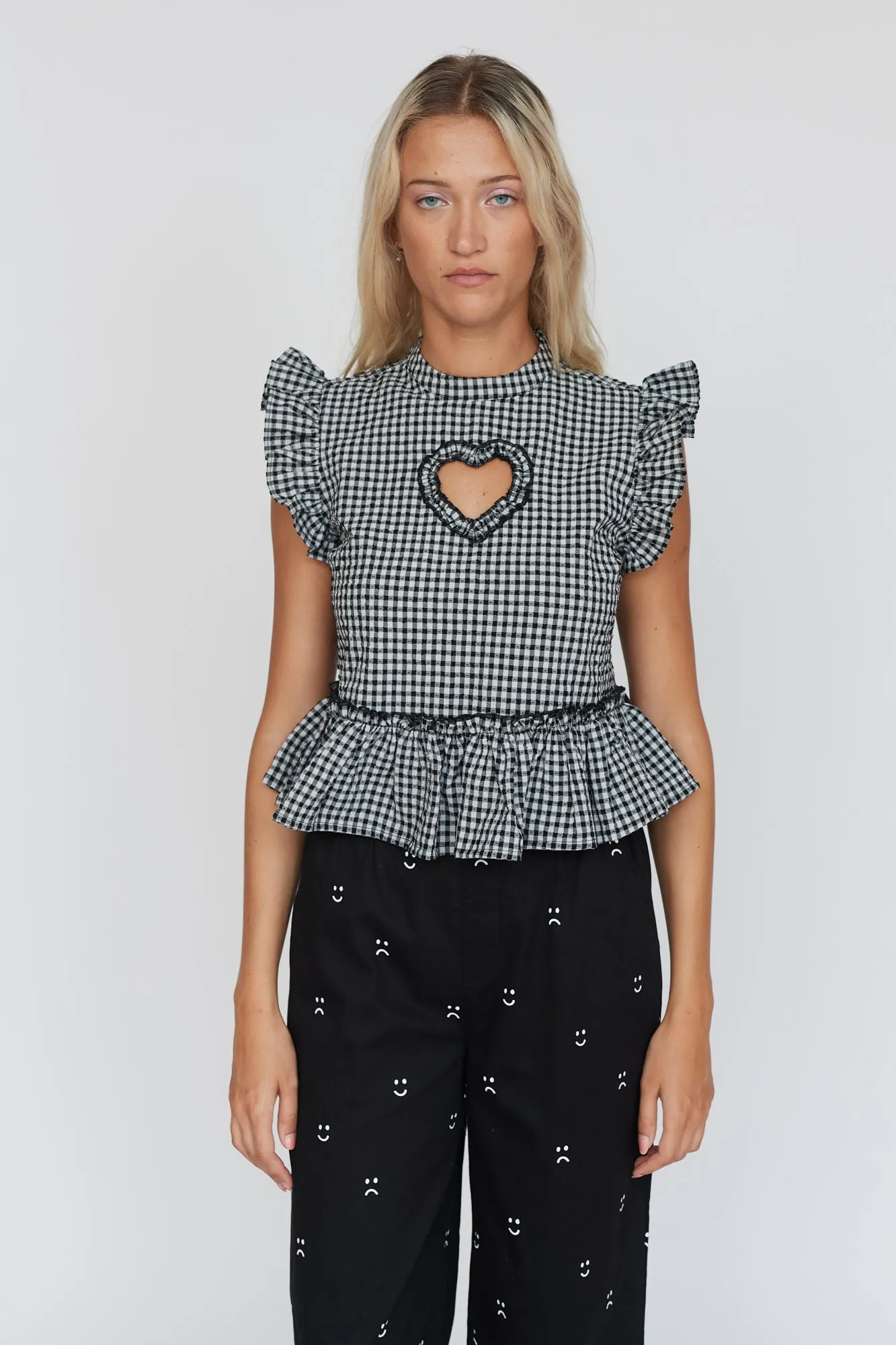 Heartbreaker Gingham Smock Top