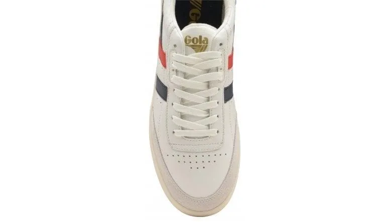 Inca Leather Trainer (White   Navy   Red)