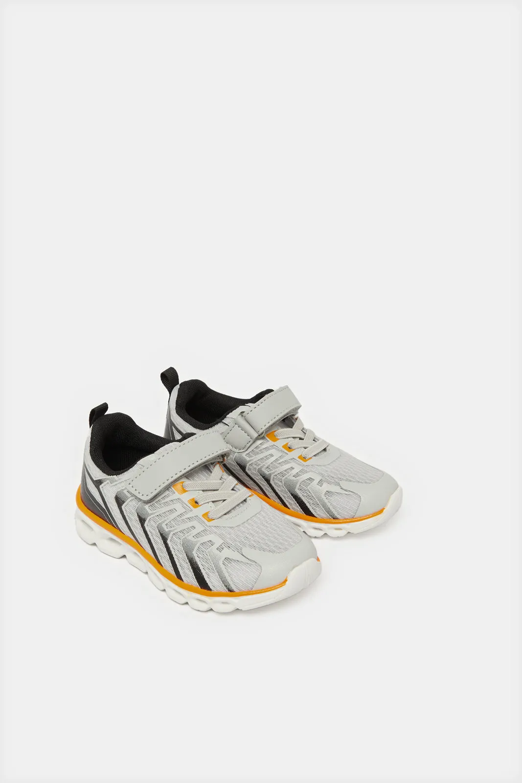 Infant Boys Grey Colour Block Trainers