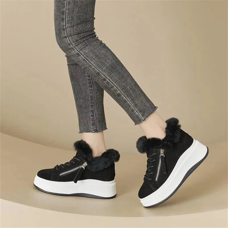 Joskaa 2024 New Black Sneakers With White Platform