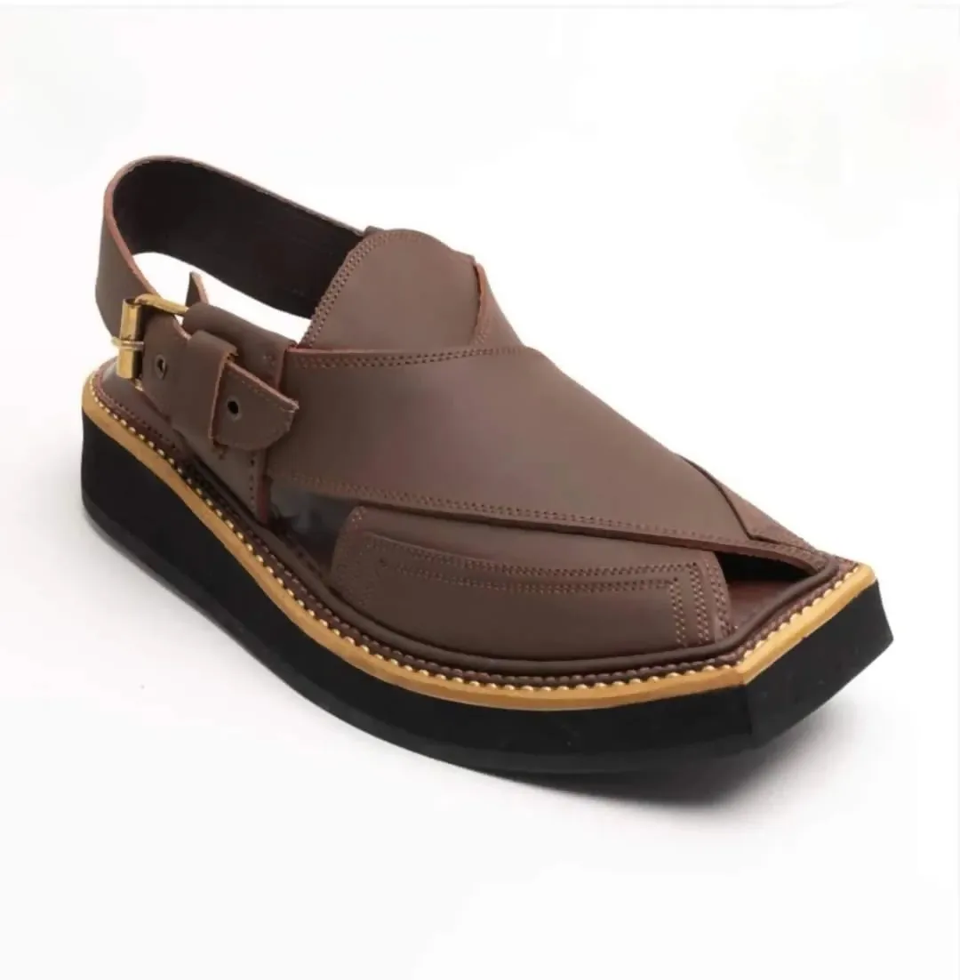 Kaptaan Chappal Matte Brown