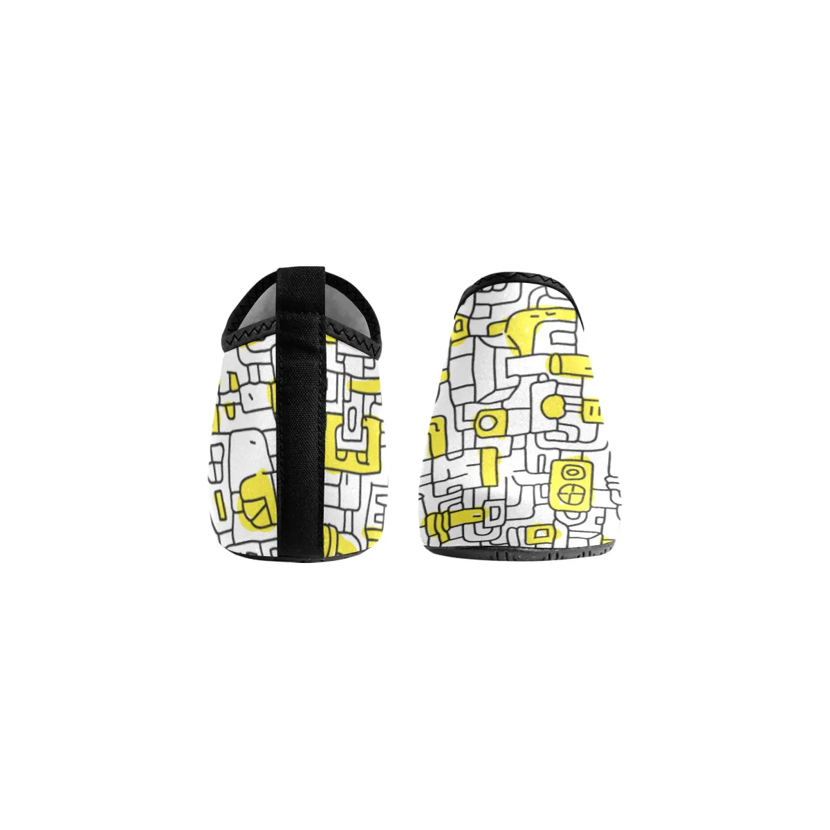 Kid's Pop Yellow Doodle Print Canvas Barefoot Shoes