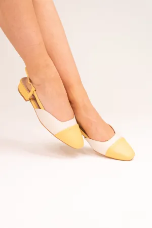 Lauren Contrast Toe Slingback In Yellow