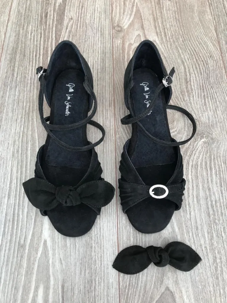 Marine Lauren, Marilyn, Black Suede, 1" Heel