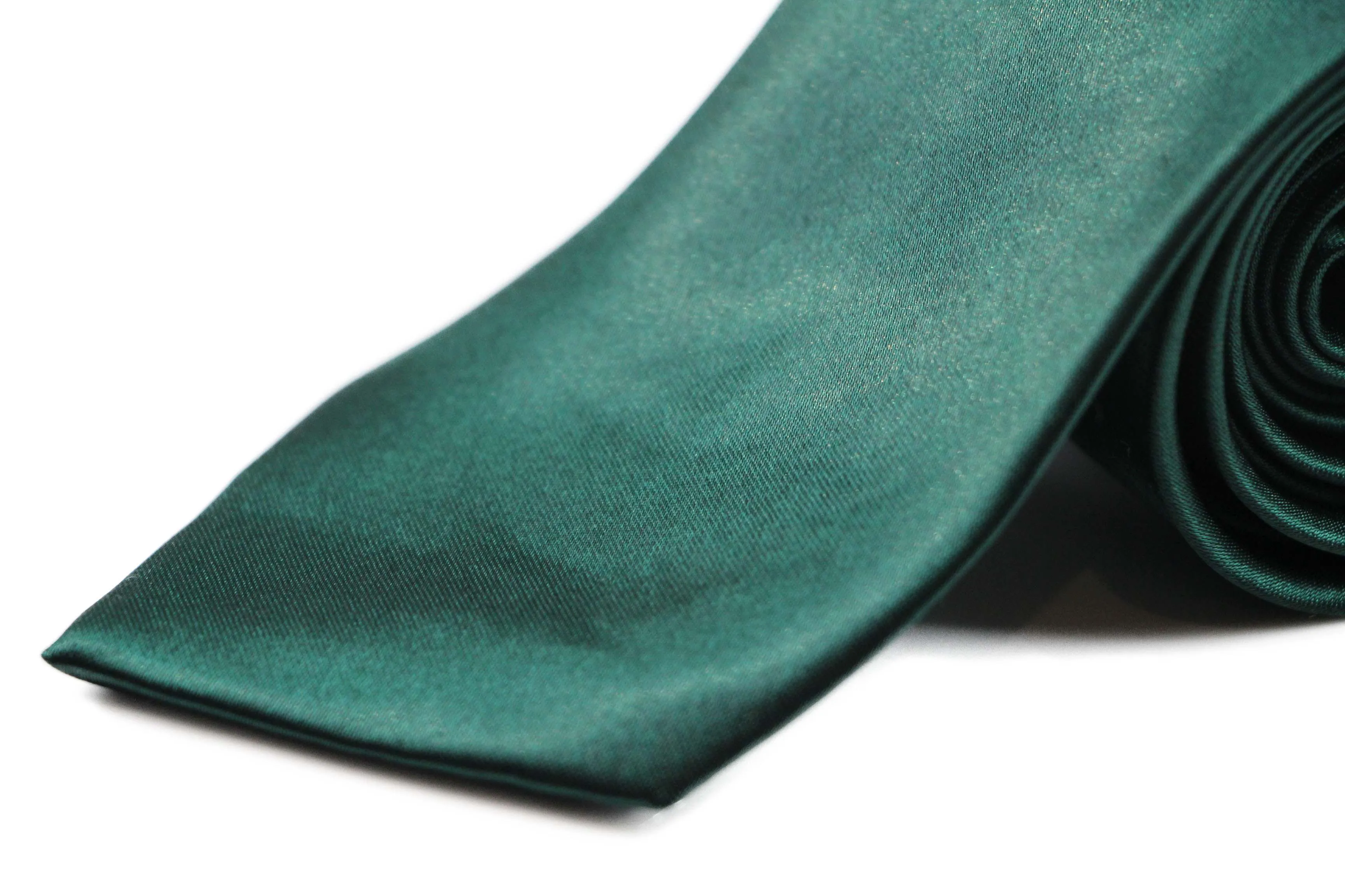 Mens Bottle Green 8cm Plain Neck Tie