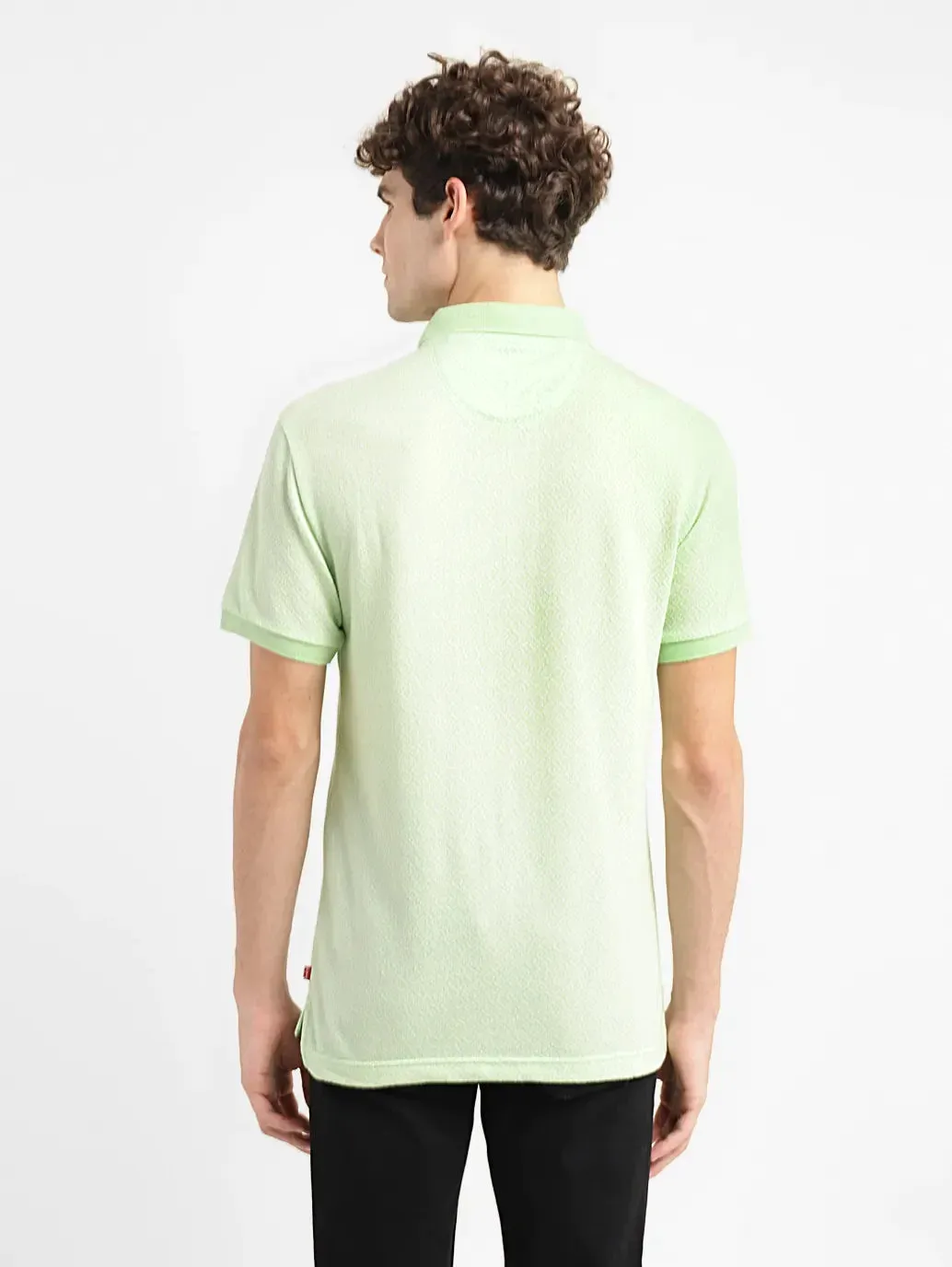 Men's Geometric Slim Fit Polo T-shirt