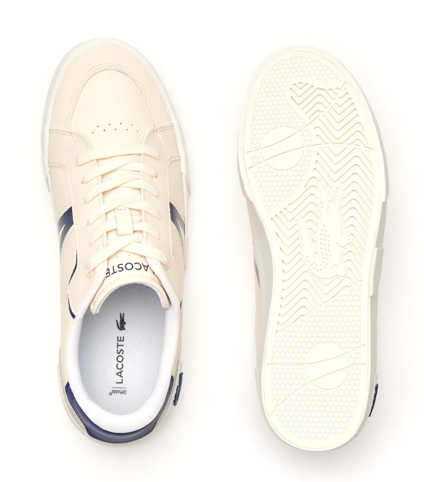 Men's L004 Leather Trainers Off White/Navy