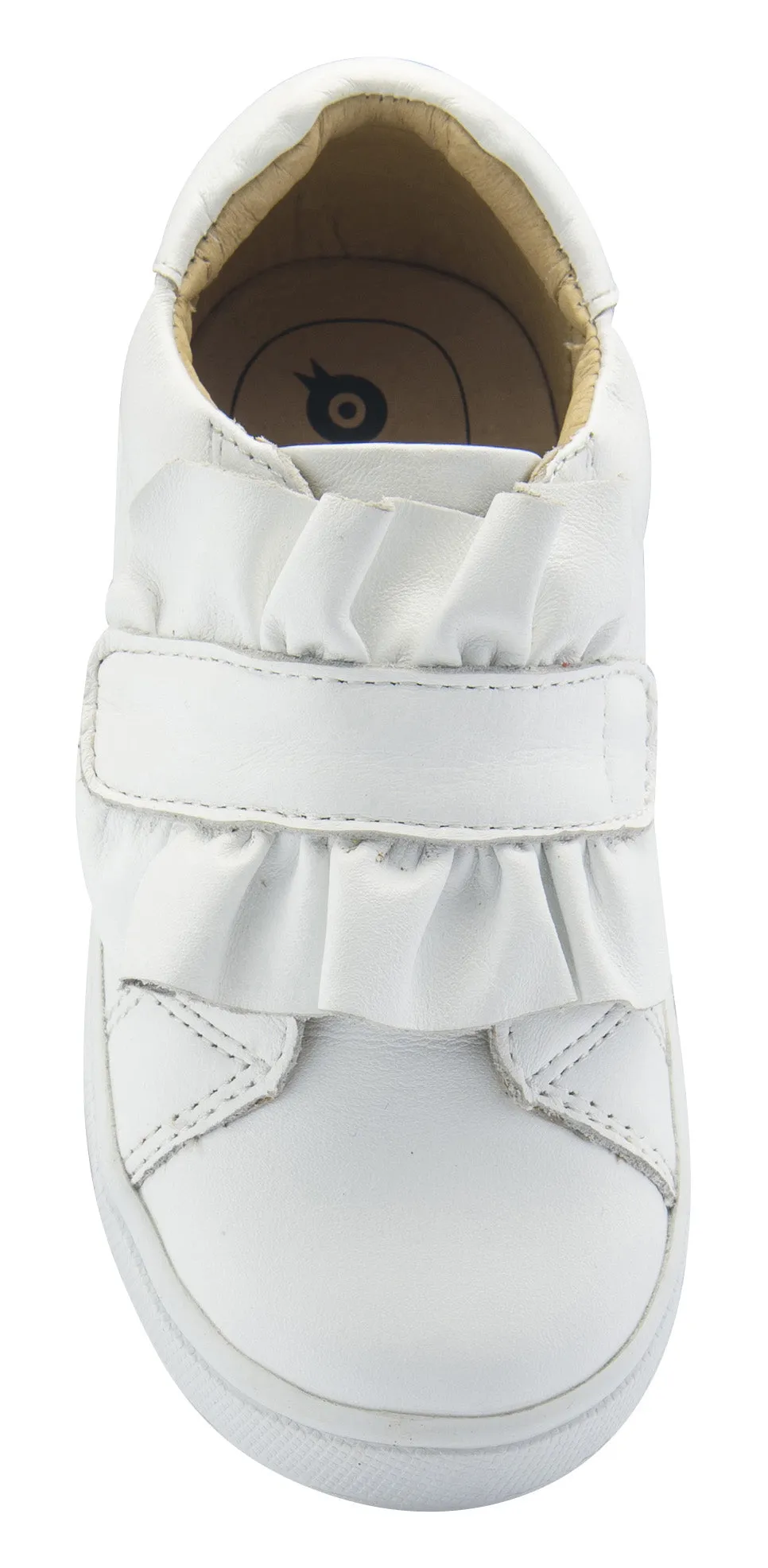 Old Soles Girl's Urban Frill Leather Sneakers, Snow/White