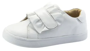 Old Soles Girl's Urban Frill Leather Sneakers, Snow/White