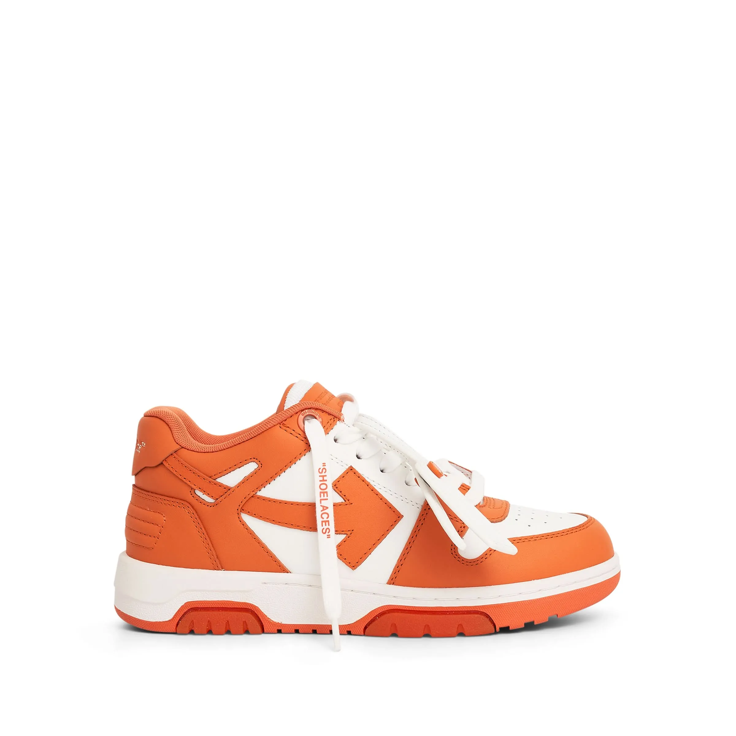 Out of Office Calf Leather Sneaker in White/Orange