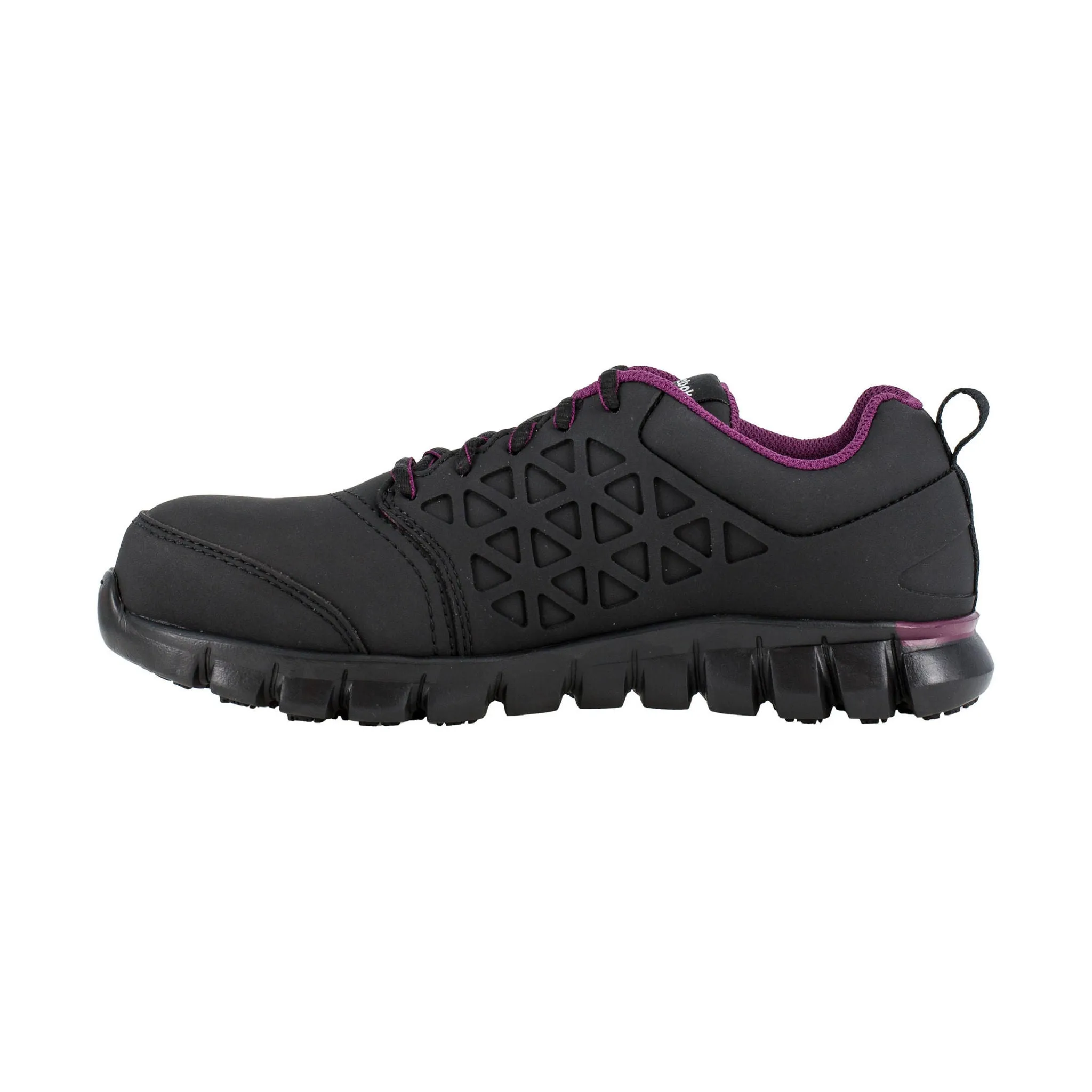 Reebok Work Women's Sublite Cushion Athletic Composite Toe Work Shoes - Black/Plum