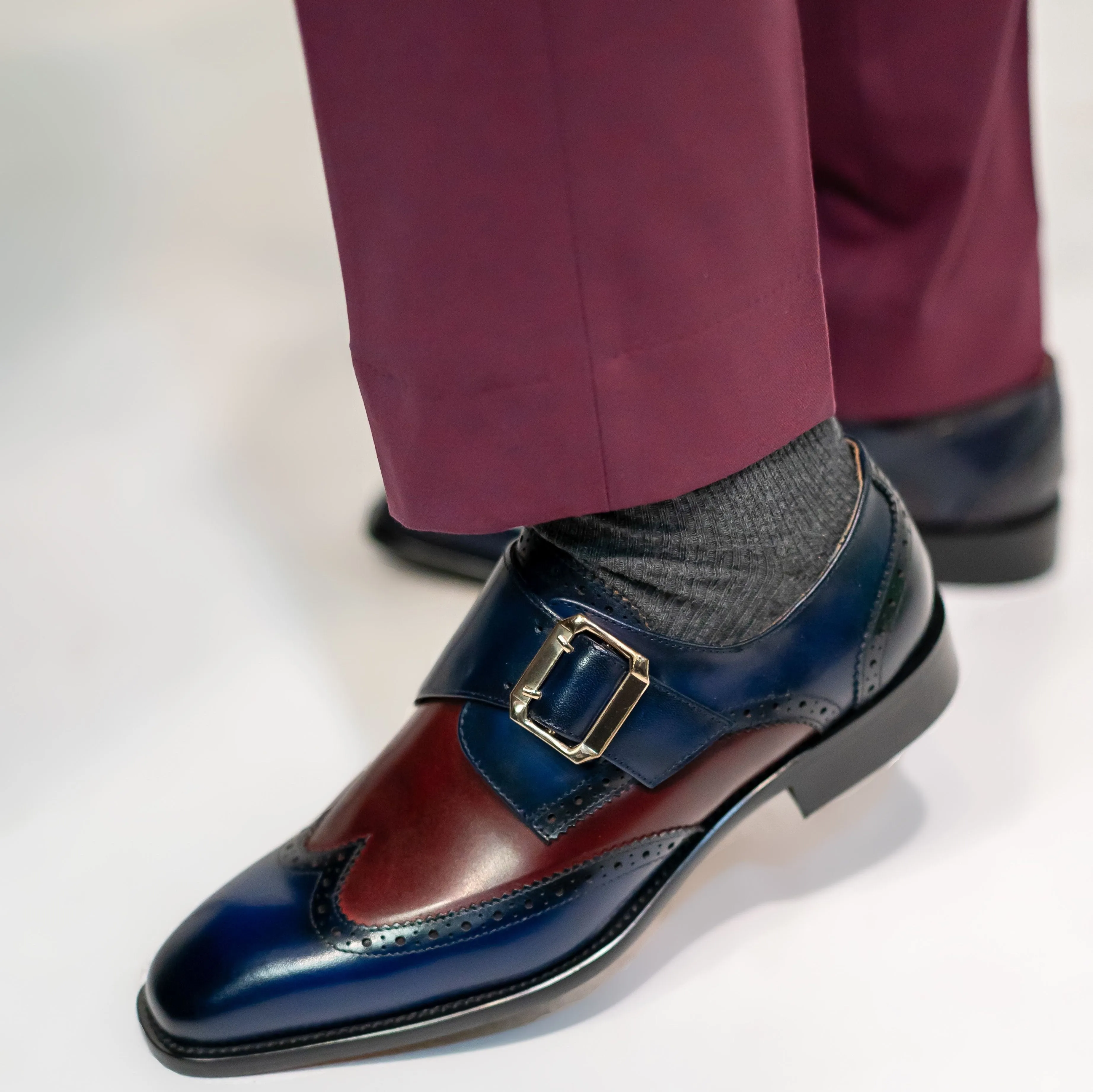 Single Monk Strap Leather Shoe