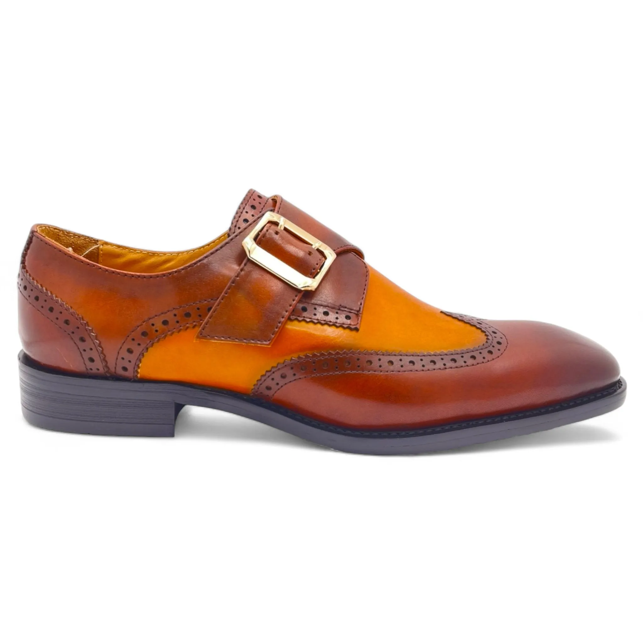 Single Monk Strap Leather Shoe