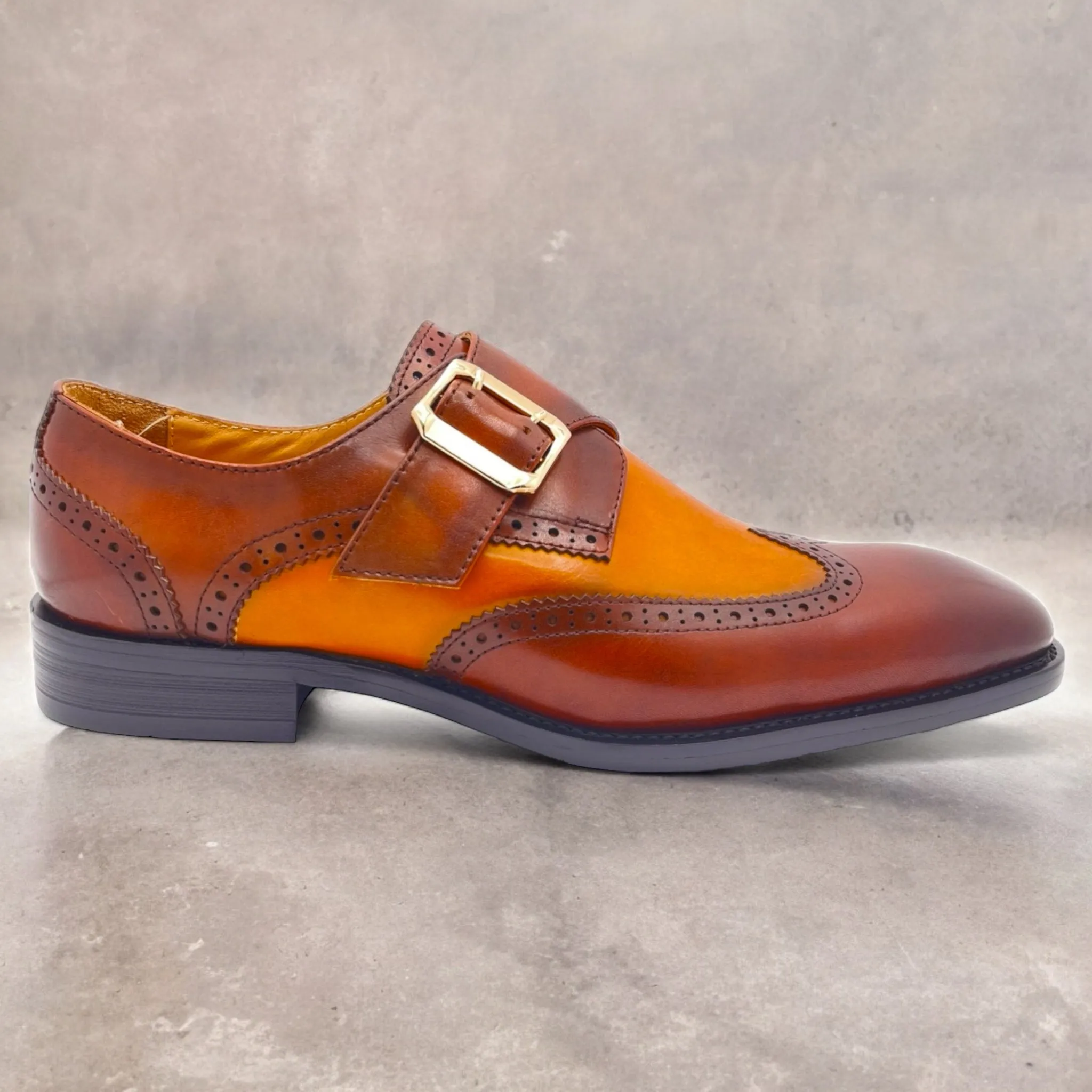 Single Monk Strap Leather Shoe