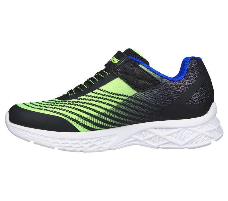 Skechers Boys Microspec Max Advance Trainer Black/Blue/Lime