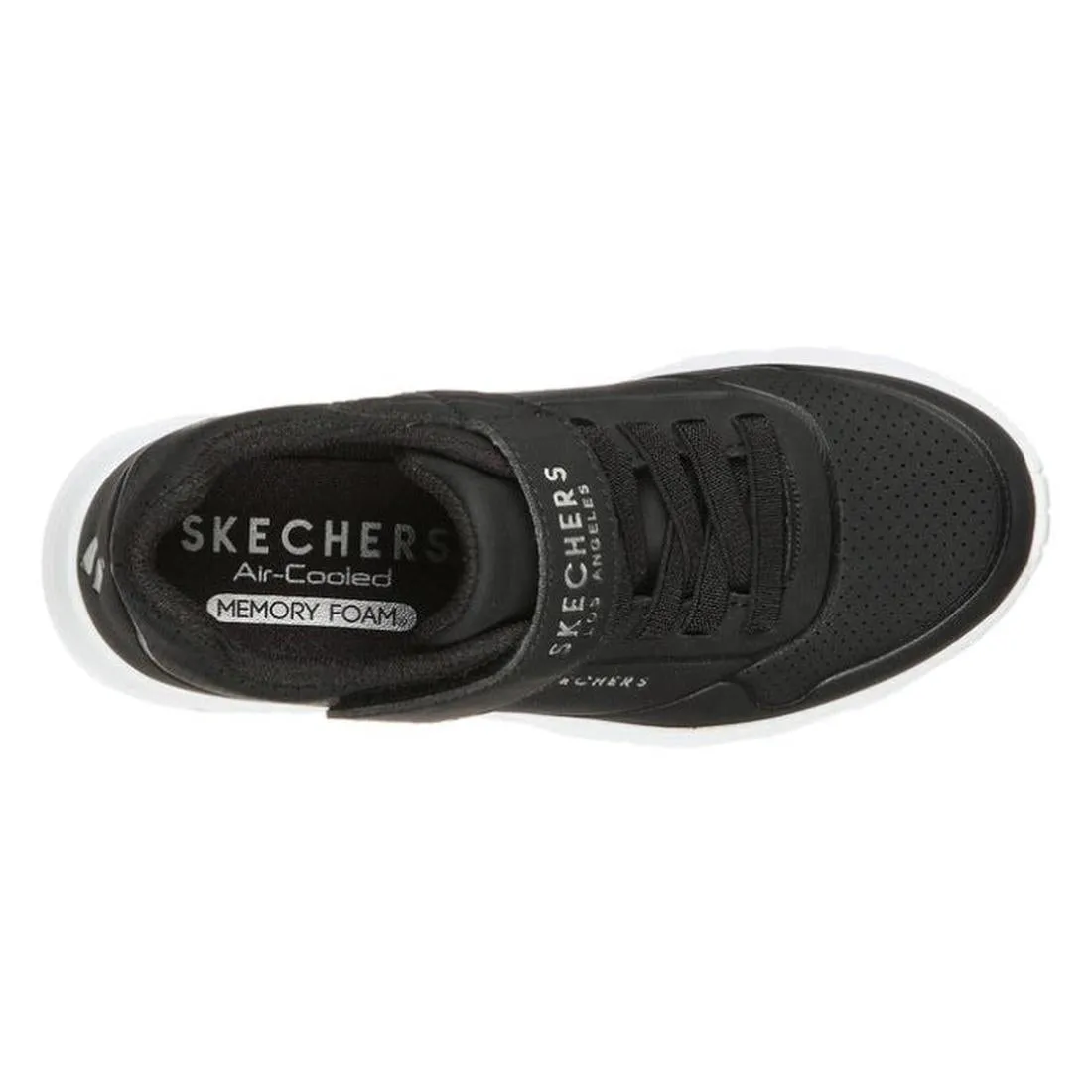 Skechers Kids Uno Lite Vendox  Black Hook & Loop Trainer