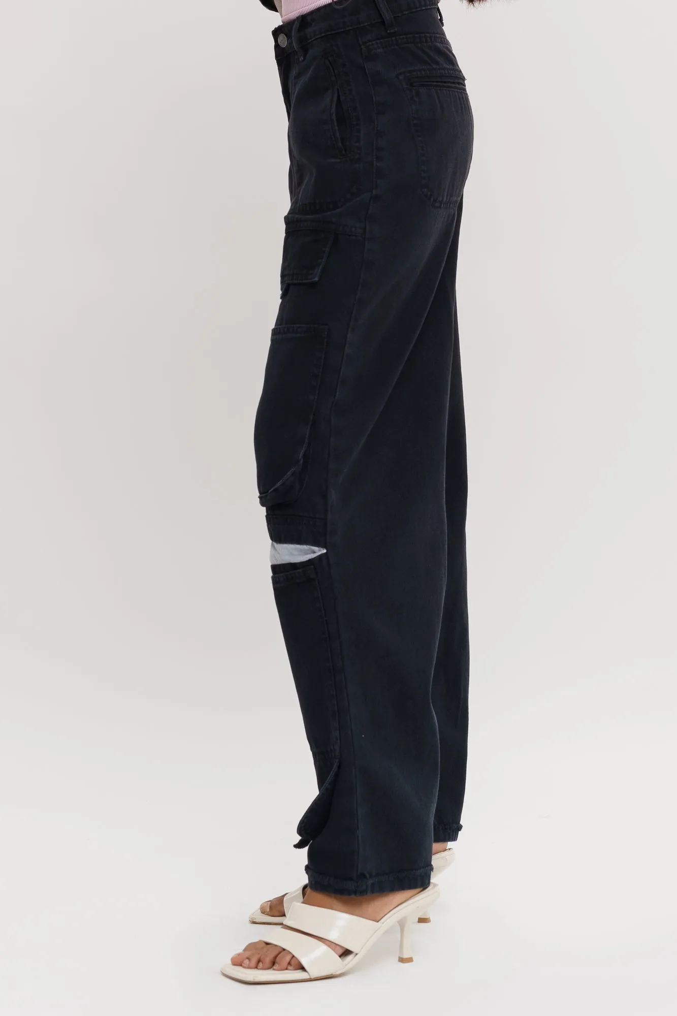 Super Streat Black Wide Jeans