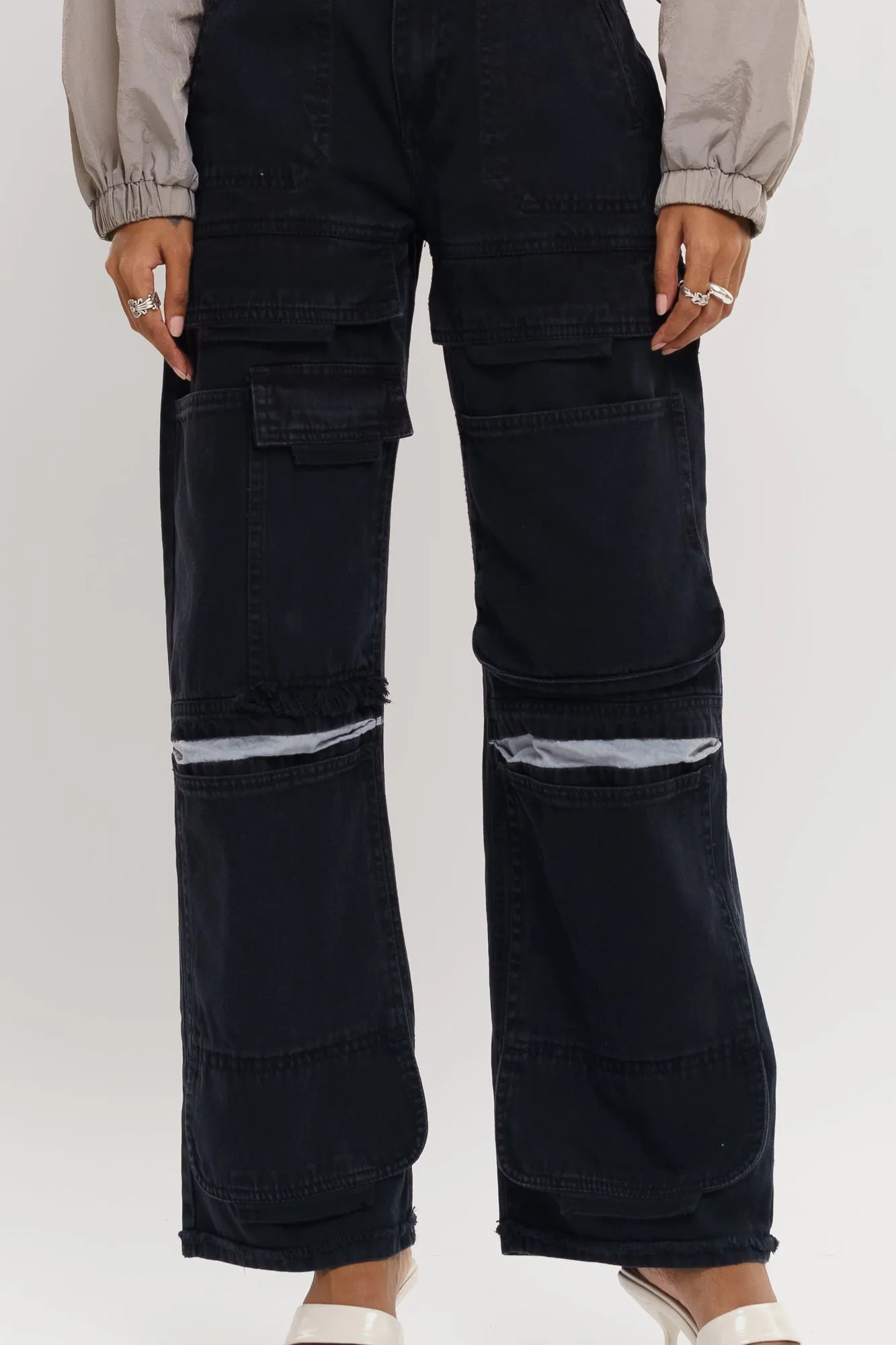 Super Streat Black Wide Jeans