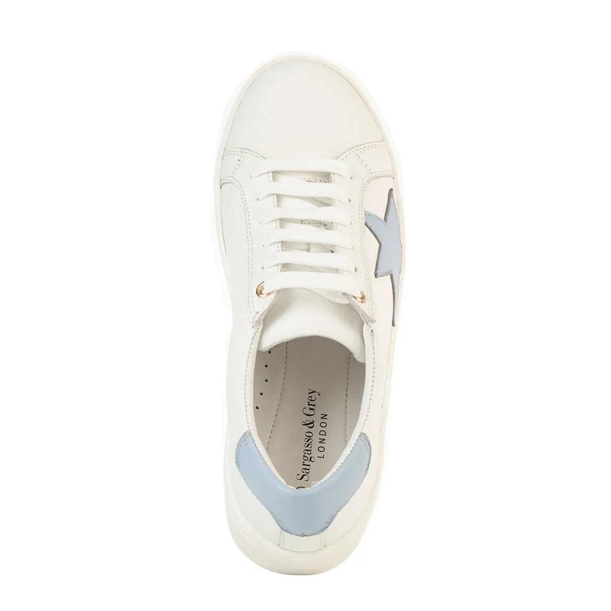 Superstella Wide Fit Trainers - Baby Blue Leather