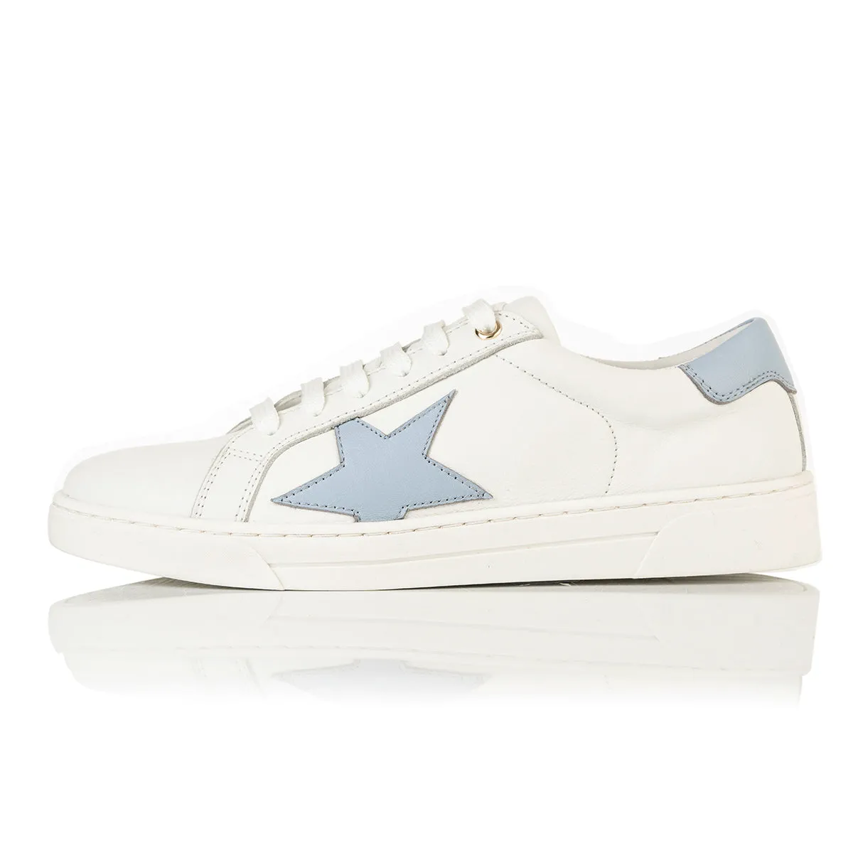 Superstella Wide Fit Trainers - Baby Blue Leather