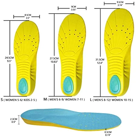 VoMii PU Memory Foam Insoles | Plantar Fasciitis Arch Support |  Comfortable Breathable Sports Shoe Inserts