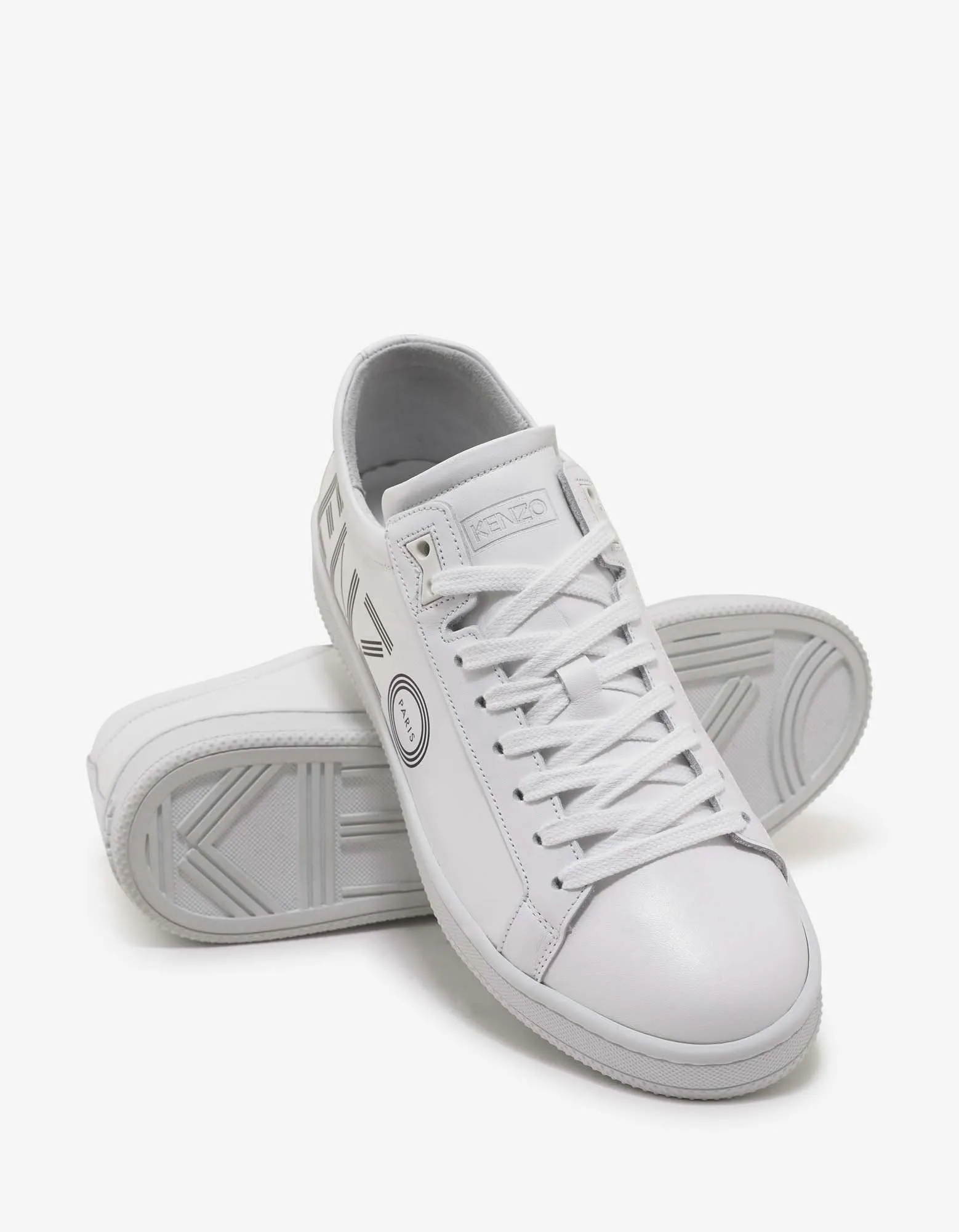 White Leather Tennix Trainers