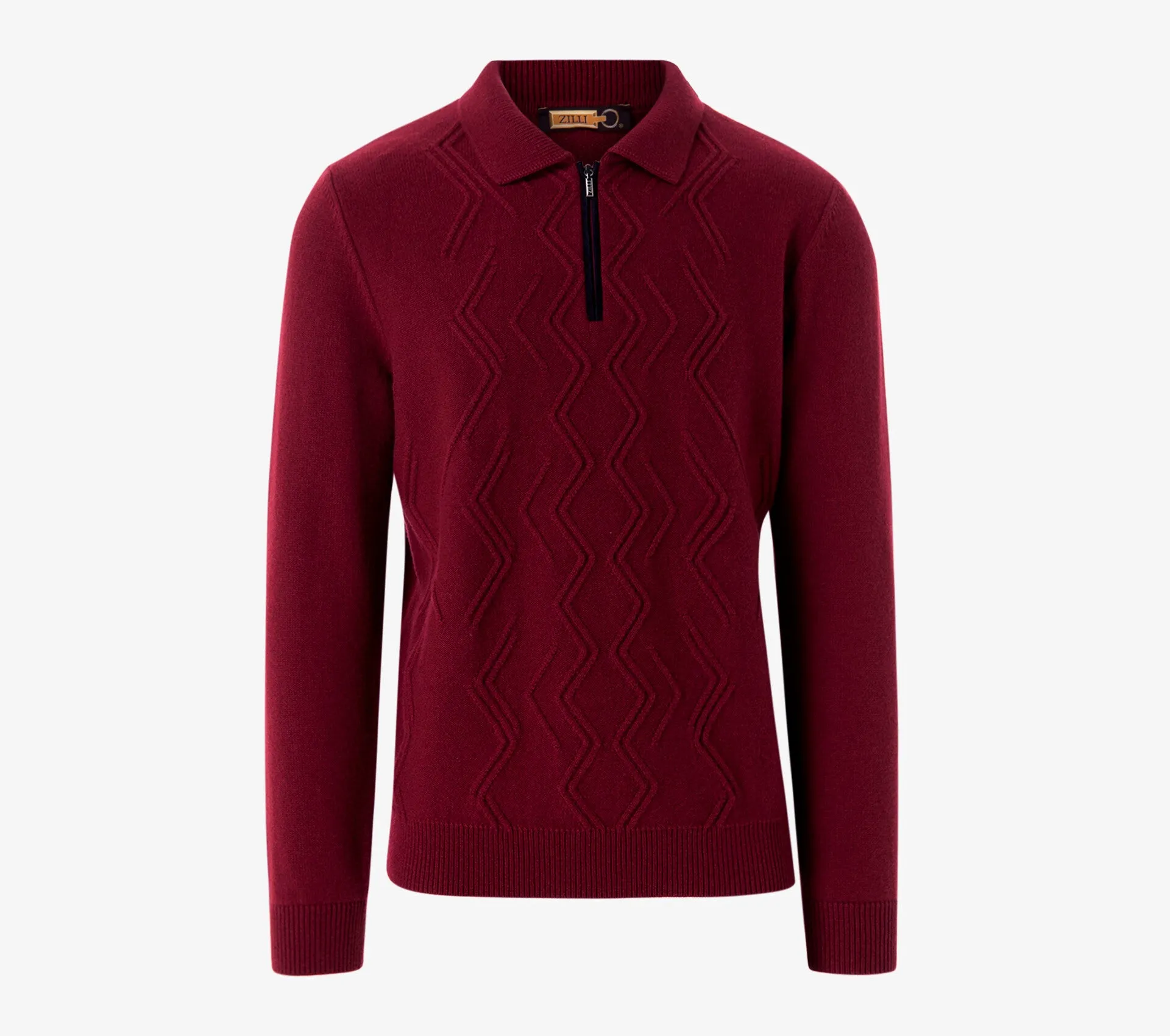 Zilli Mirror Lozenges Jacquard Weave Zipped Polo