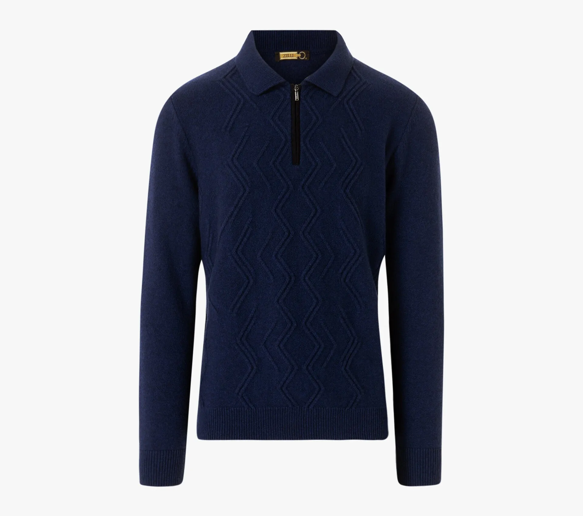 Zilli Mirror Lozenges Jacquard Weave Zipped Polo